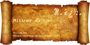 Mittner Áron névjegykártya